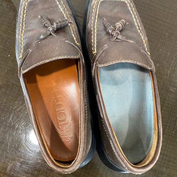 Tod's Leather Tassel Driver Loafers Women's 35.5 US 5 - Picture 9 of 10